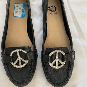 Yellow box leather flats